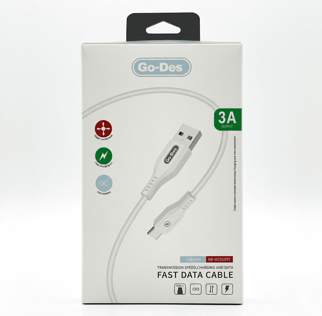 کابل شارژ و انتقال داده Go-Des GD-UC513TC Type-C | کابل 3 آمپر فست شارژ USB به Type-C — تصویر ۲