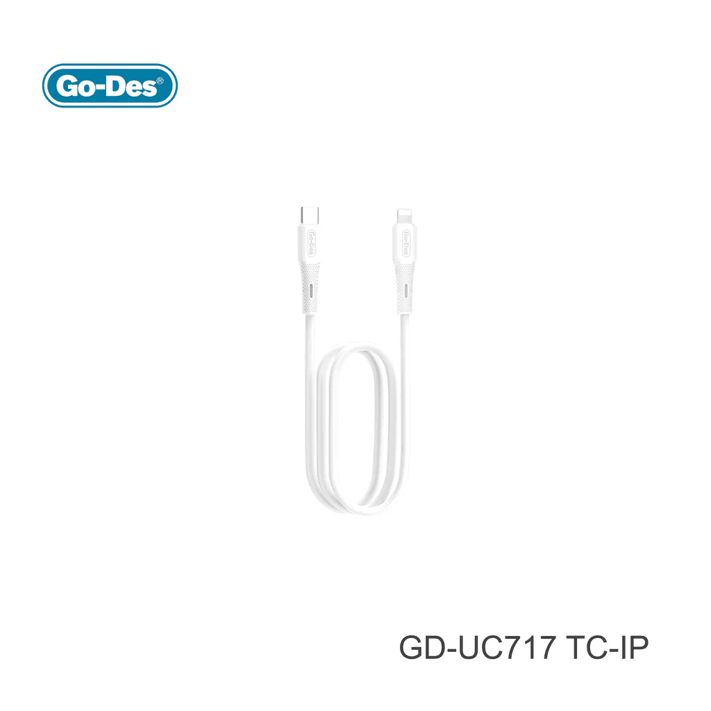 کابل شارژ سریع Type-C به Lightning Go-Des GD-UC717 TC-IP | کابل PD 27W انتقال داده و شارژ آیفون — تصویر ۲