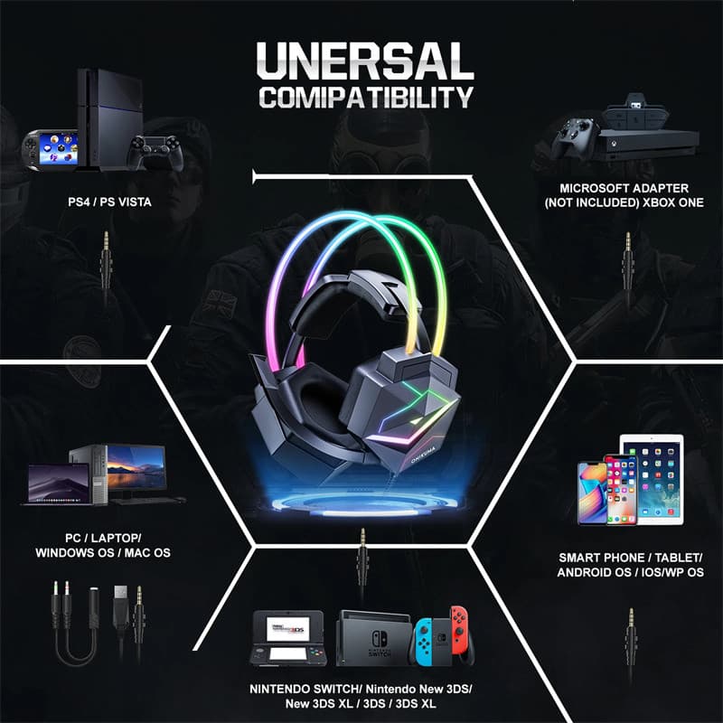 هدفون مخصوص بازی اونیکوما مدل X20 RGB-HEAD — تصویر ۵