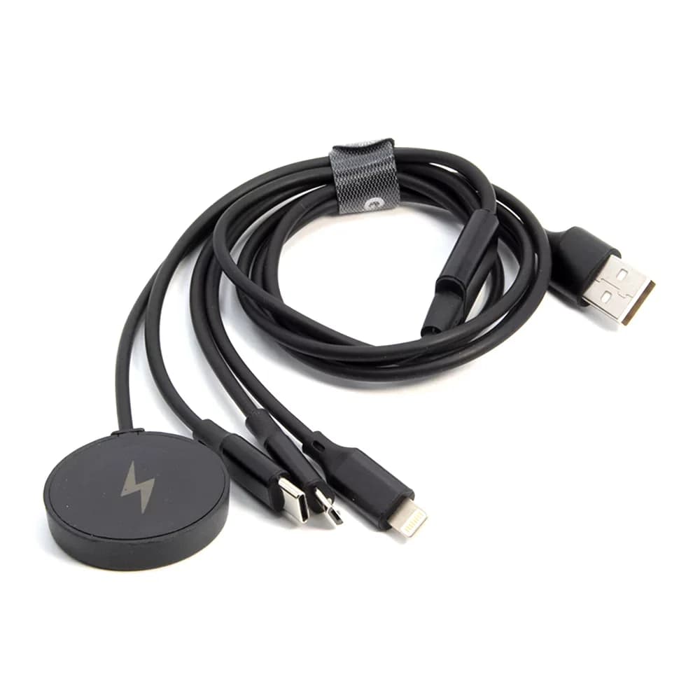 کابل شارژ 4 در 1 Go Des GD-UC561 | کابل چندکاره Type-C، Lightning، Micro USB و شارژر ساعت هوشمند — تصویر ۷