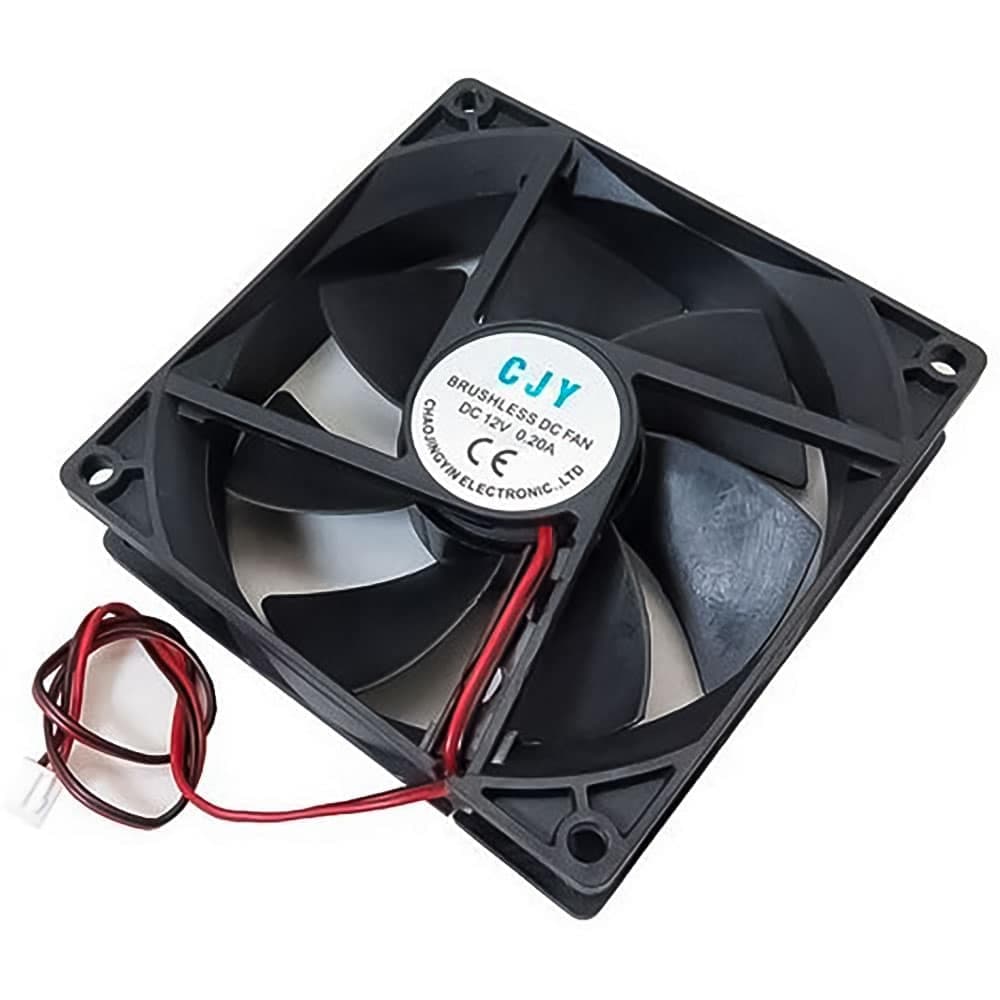 فن براشلس 12 ولت 8020 بوشی CJY با ابعاد 8×8×2 سانتیمتر و جریان 200mA