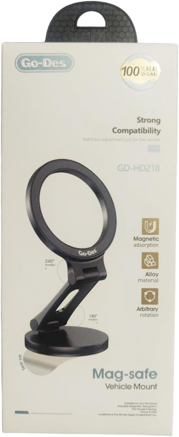 هولدر مغناطیسی موبایل خودرو Go-Des GD-HD218 | پایه نگهدارنده داشبورد و دریچه کولر با چرخش 360 درجه — تصویر ۷