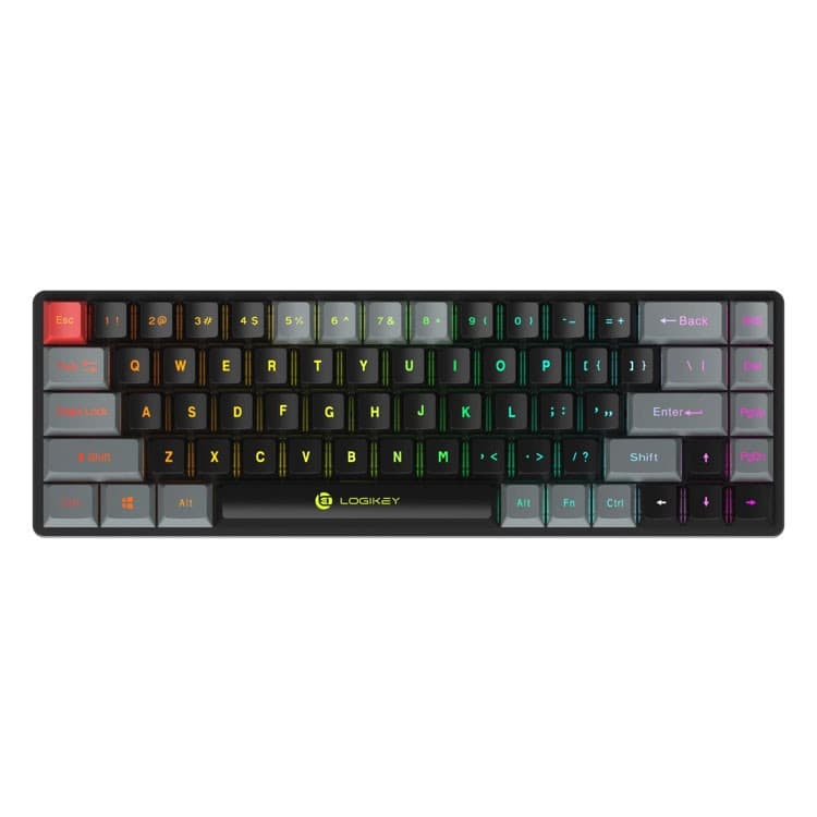 کیبورد گیمینگ بی سیم لاجی کی مدل K410B، سوییچ مکانیکال قرمز، Tenkeyless، نورپردازی RGB