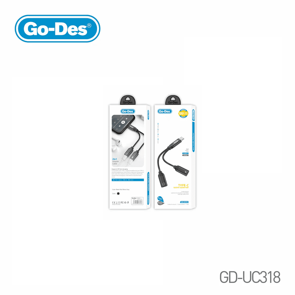 مبدل شارژ و صدا Type-C گو دس GD-UC318 — تصویر ۳