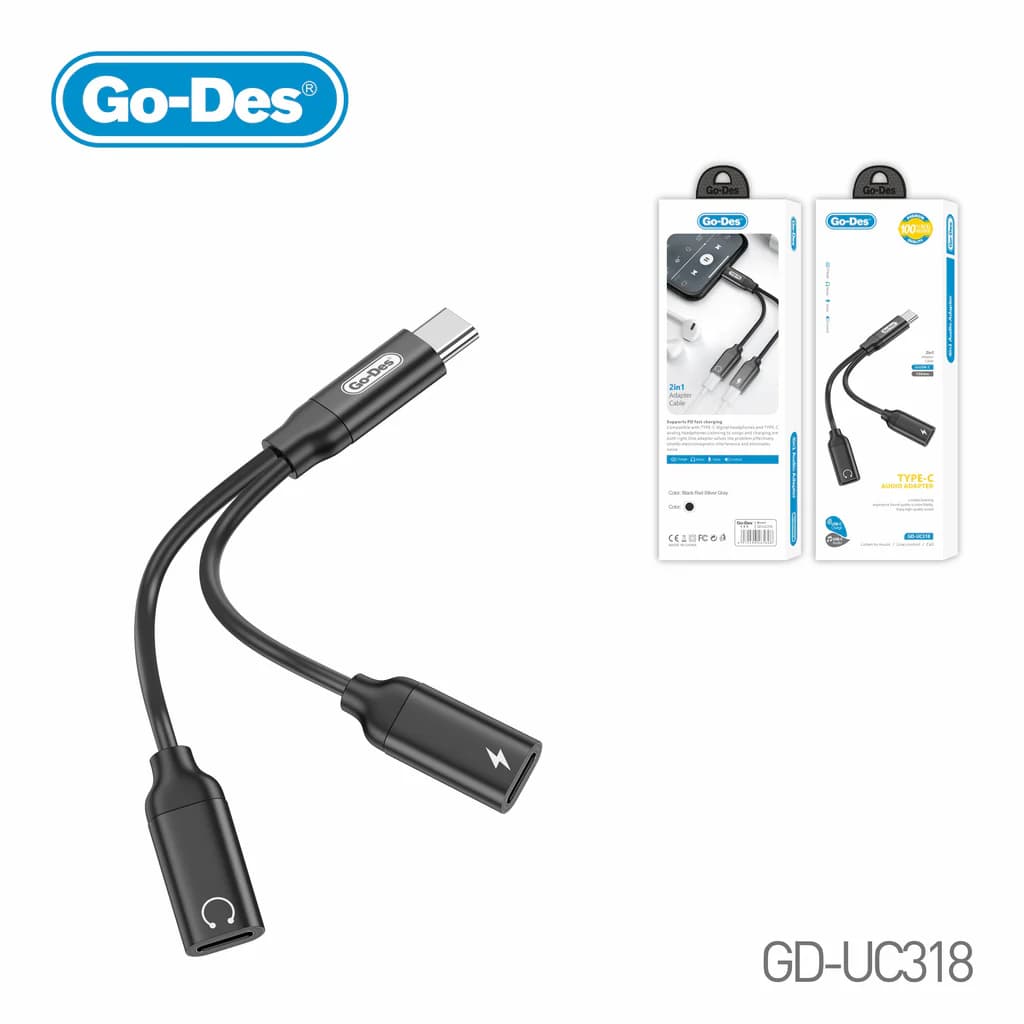 مبدل شارژ و صدا Type-C گو دس GD-UC318 — تصویر ۵