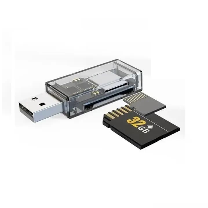 کارت خوان OTG تایپ C و USB گو-دس مدل Go-Des GD-DK002 | رم ریدر SD و TF با طراحی شفاف — تصویر ۶