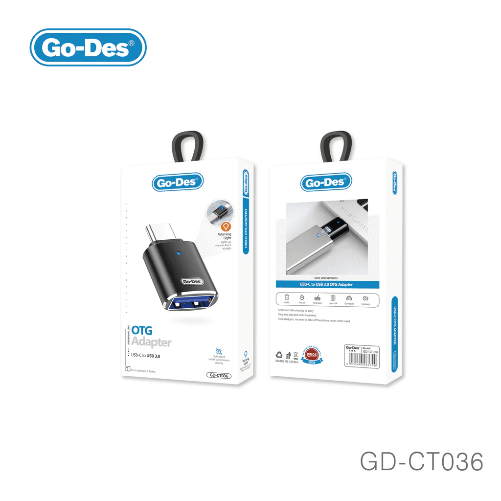 مبدل OTG تایپ C به USB 3.0 گو-دس مدل Go-Des GD-CT036 | تبدیل USB-C به USB-A با سرعت بالا — تصویر ۷