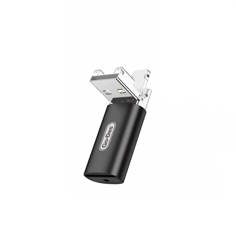 کارت‌خوان OTG دوکاره TF گو-دس مدل Go-Des GD-CT190 USB-A & Lightning Memory Card Reader — تصویر ۶
