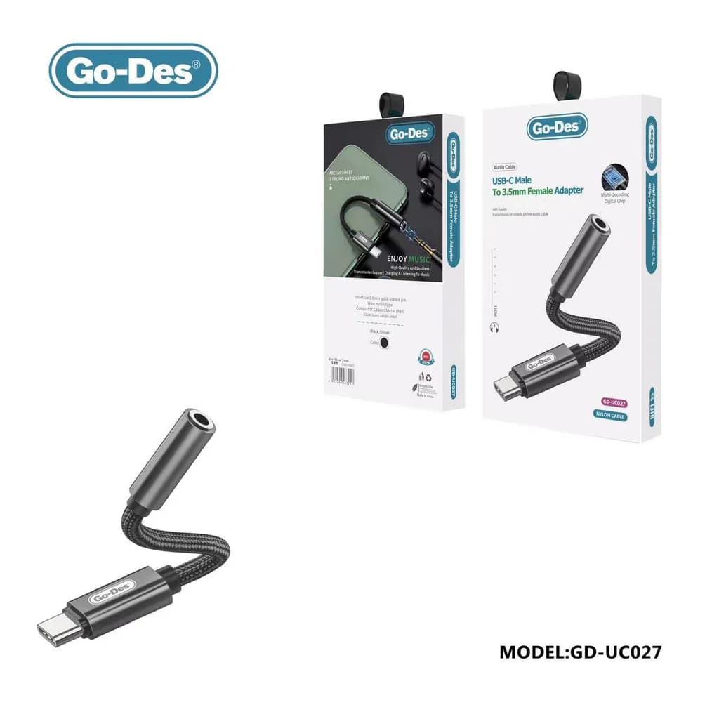 مبدل Type-C به جک 3.5 میلی‌متری گو-دس مدل Go-Des GD-UC027 DAC Audio Adapter — تصویر ۴