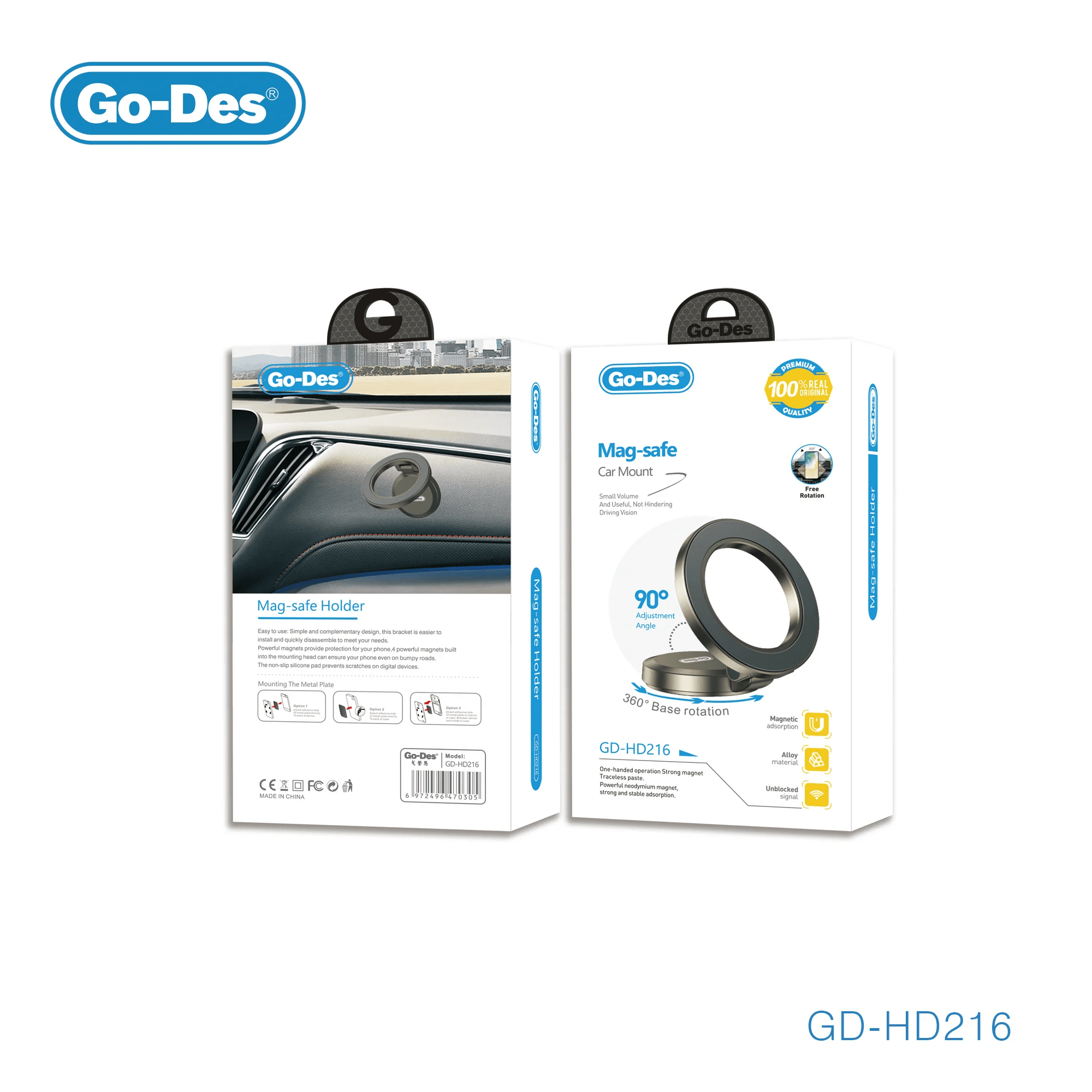 هولدر مغناطیسی خودرو مگ‌سیف گودس مدل Go-Des GD-HD216 با چرخش 360 درجه — تصویر ۴
