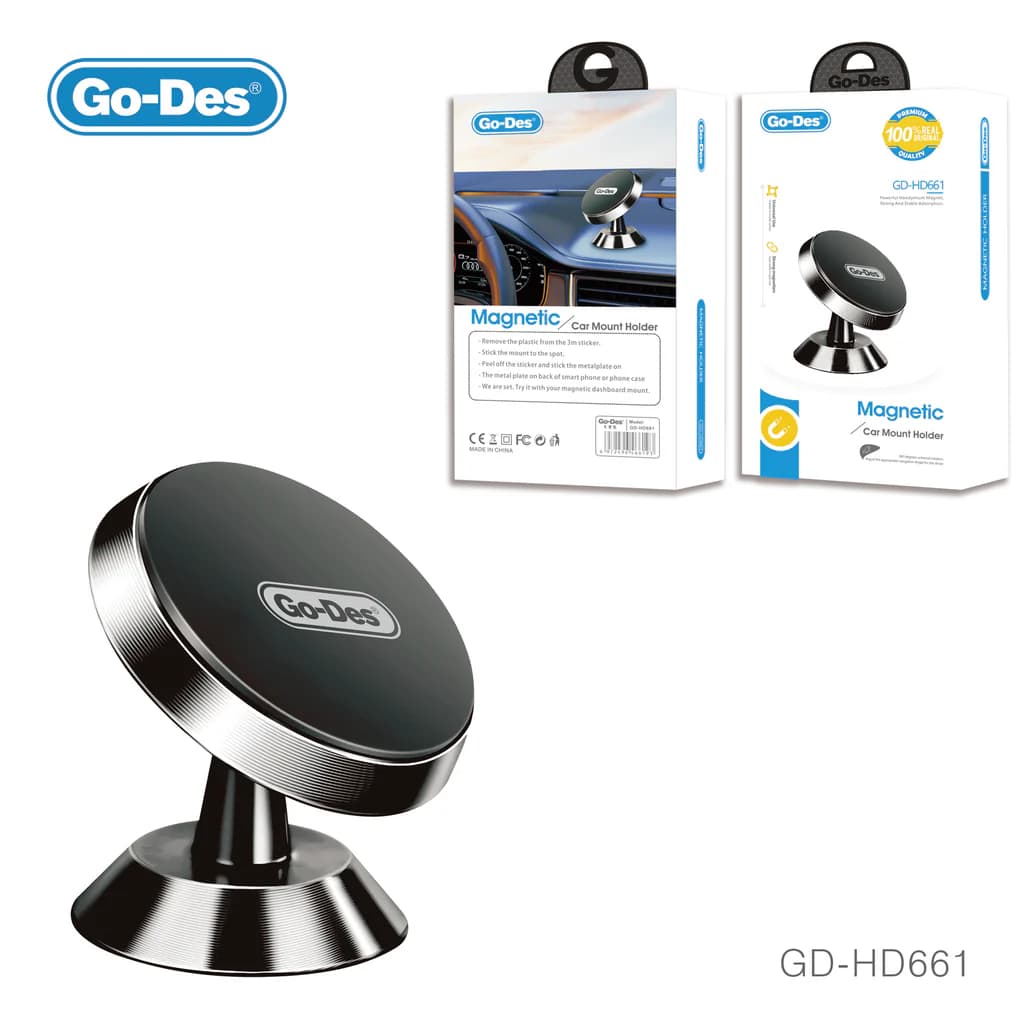 پایه نگهدارنده مغناطیسی گوشی موبایل گو-دس مدل Go-Des GD-HD661 مناسب داشبورد خودرو با چرخش 360 درجه — تصویر ۸