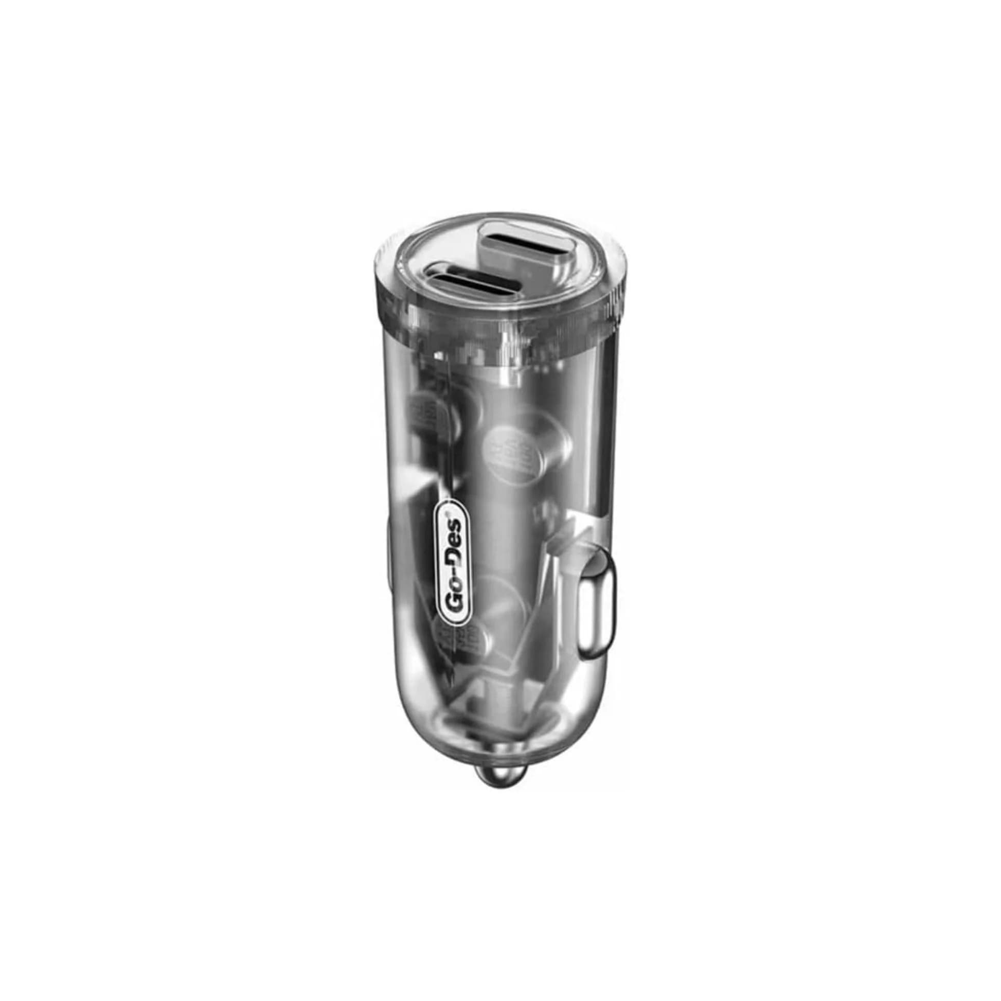 شارژر فندکی دو پورت Type-C گو-دس مدل Go Des GD-QC2012 توان 40 وات با طراحی شفاف — تصویر ۲
