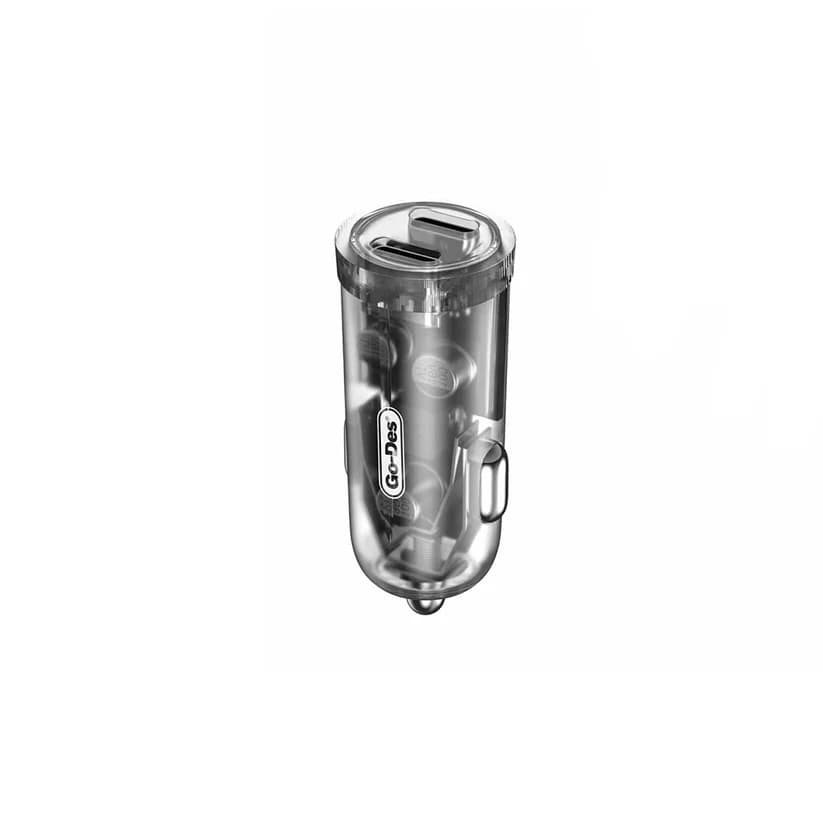 شارژر فندکی دو پورت Type-C گو-دس مدل Go Des GD-QC2012 توان 40 وات با طراحی شفاف — تصویر ۳