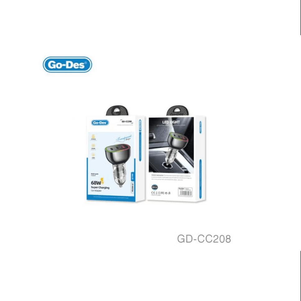 شارژر فندکی سوپر فست شارژ گو-دس مدل Go-Des GD-CC208 توان 68 وات — تصویر ۳