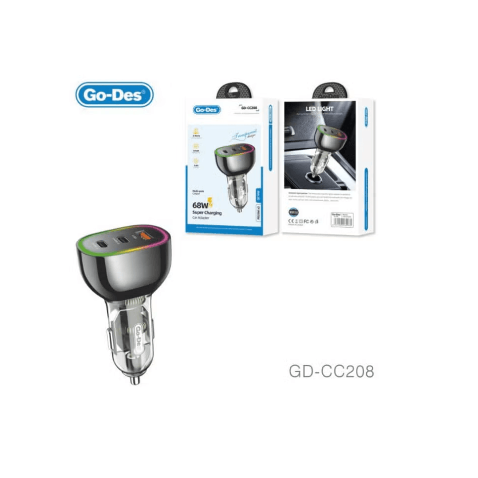 شارژر فندکی سوپر فست شارژ گو-دس مدل Go-Des GD-CC208 توان 68 وات — تصویر ۵