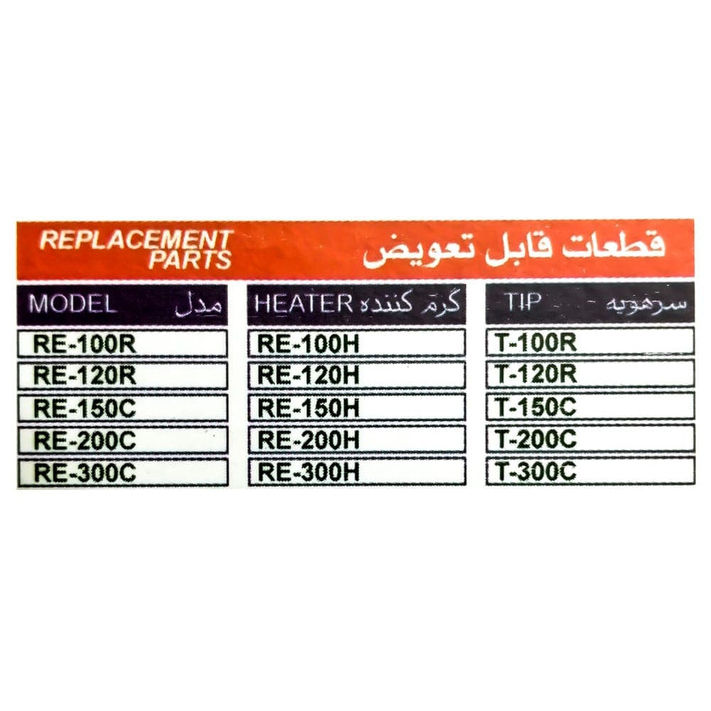 هویه 150 وات رسا مدل RE-150R با کابل ارت دار و نوک مسی مقاوم — تصویر ۹
