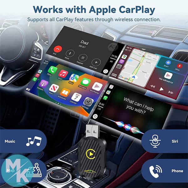 آداپتور بی‌سیم CarPlay برند XIXIXIAXIA مدل Q1N — تصویر ۷