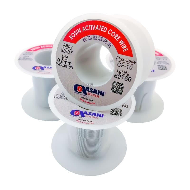 سیم لحیم 50 گرمی آساهی CF-10 با قطر 0.8 میلی متر — تصویر ۵