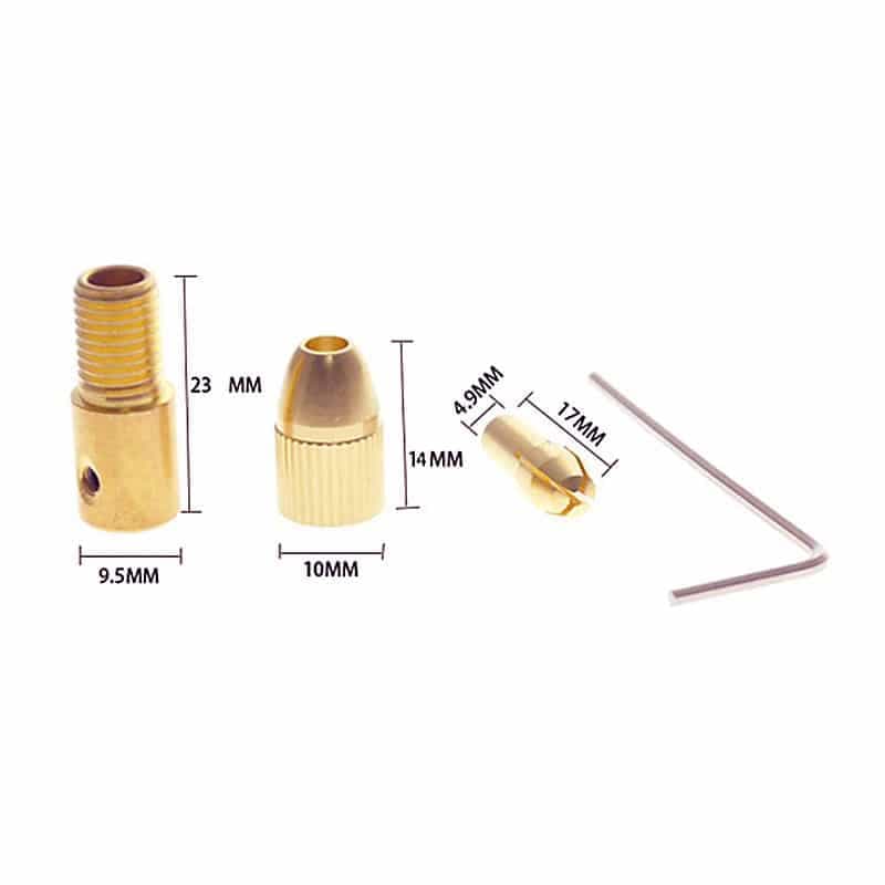 ست سه نظام پنج سر با شفت 5mm و سایز مته 0.8 تا 3mm — تصویر ۶