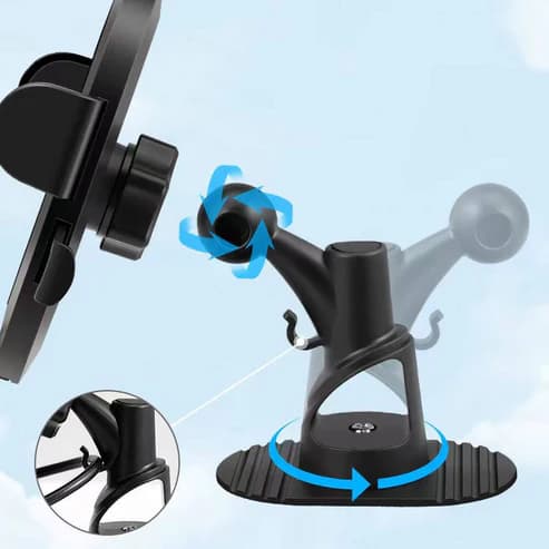 پایه نگهدارنده گوشی خودرو Go-Des مدل GD-HD642 با چرخش ۳۶۰ درجه و پایه مکنده قوی | هولدر گوشی ایمن و قابل تنظیم — تصویر ۶