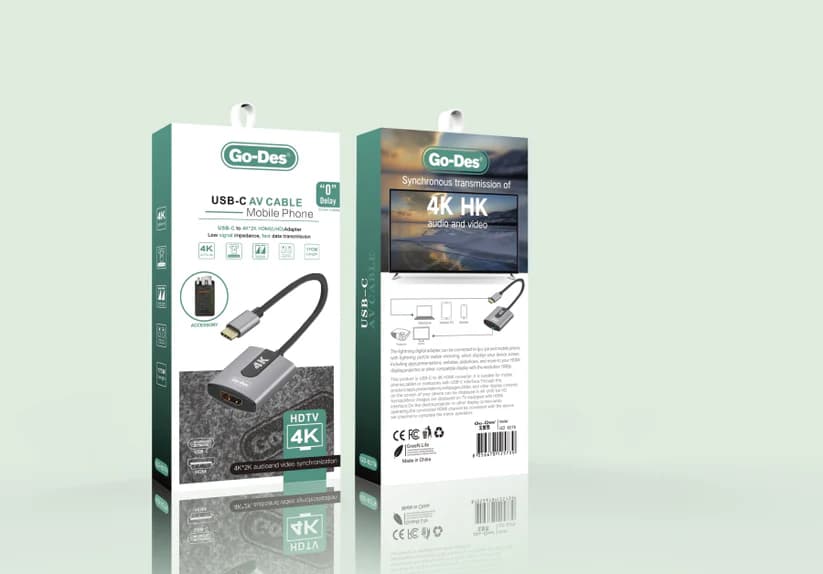 خرید کابل Go Des GD-8279 USB-C AV | انتقال تصویر 4K با کیفیت و بدون تاخیر — تصویر ۷