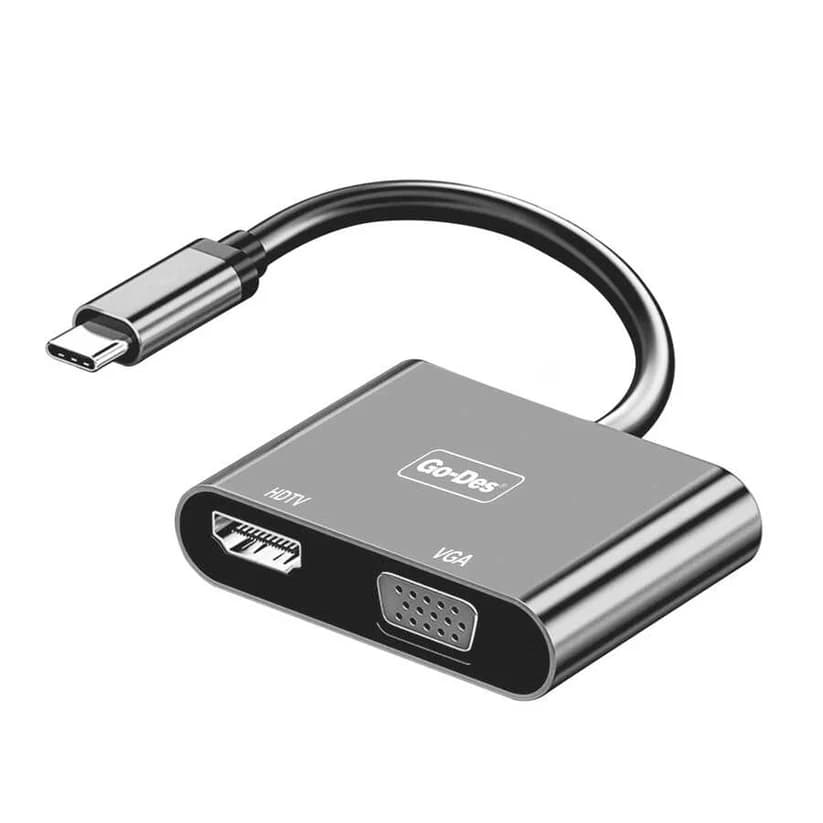 مبدل Go Des GD-8280 Type-C به HDTV و VGA | انتقال تصویر با کیفیت 4K
