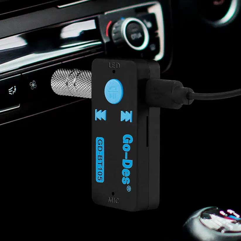 گیرنده بلوتوثی صدا Go-Des GD-BT105 | دانگل AUX وایرلس با میکروفون و پشتیبانی Micro SD — تصویر ۱۱