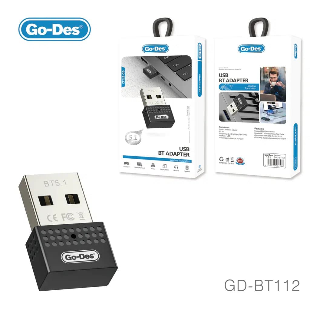 مبدل بلوتوث USB Go-Des GD-BT112 | اتصال بیسیم برای هدفون، موس و کیبورد — تصویر ۷
