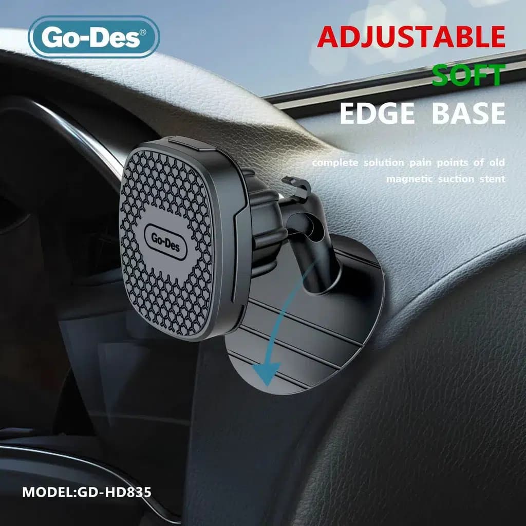 پایه نگهدارنده گوشی خودرو Go-Des مدل GD-HD835s | هولدر مغناطیسی با چسب قوی و چرخش 360 درجه — تصویر ۶