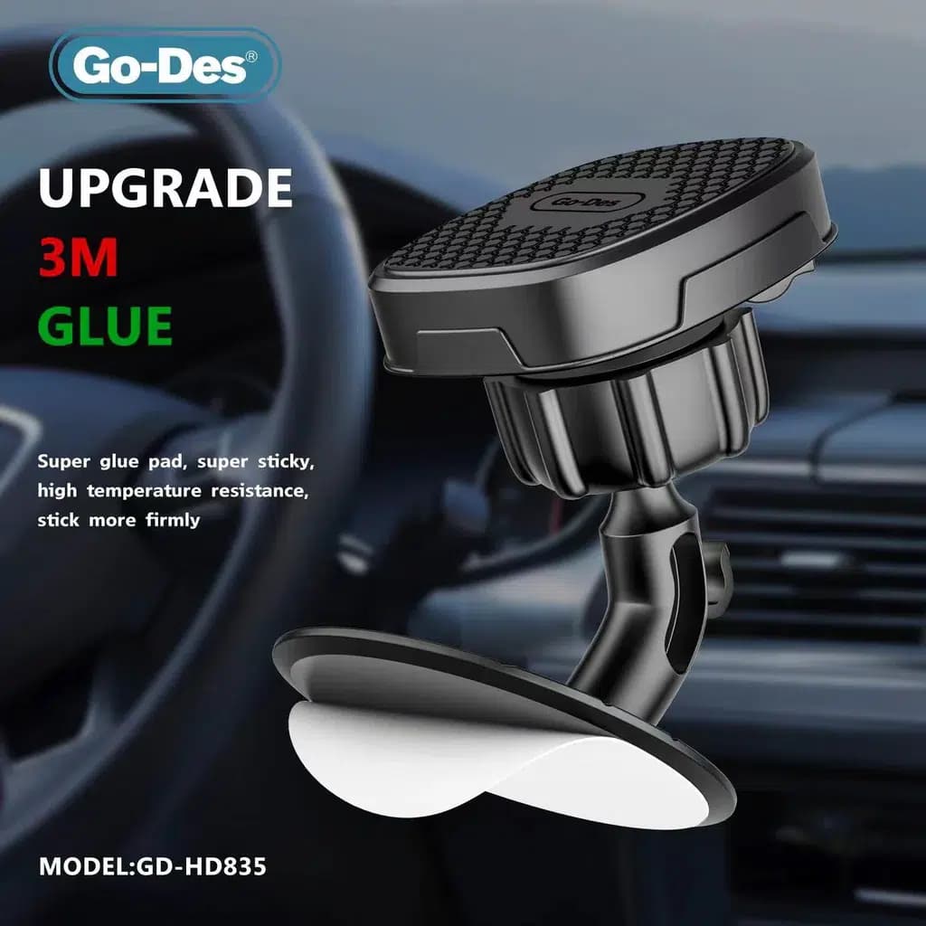 پایه نگهدارنده گوشی خودرو Go-Des مدل GD-HD835s | هولدر مغناطیسی با چسب قوی و چرخش 360 درجه — تصویر ۸