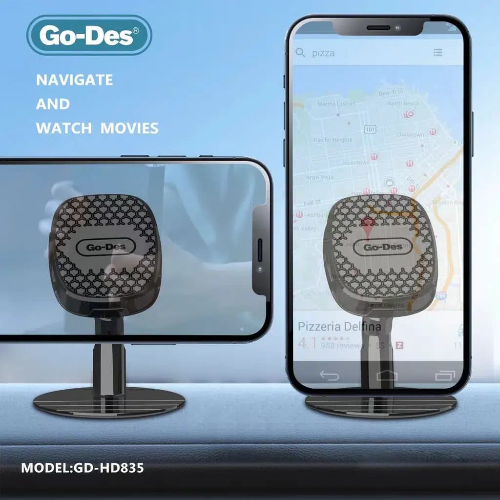 پایه نگهدارنده گوشی خودرو Go-Des مدل GD-HD835s | هولدر مغناطیسی با چسب قوی و چرخش 360 درجه — تصویر ۱۲