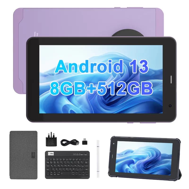 تبلت 7 اینچ آکبند اندروید سیمکارت خور برند C Idea مدل CM518 PRO بنفش — تصویر ۱۰