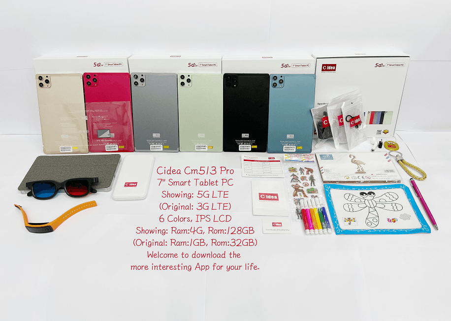 تبلت 7 اینچ آکبند اندروید سیمکارت خور برند C Idea مدل CM513 PRO آبی — تصویر ۷