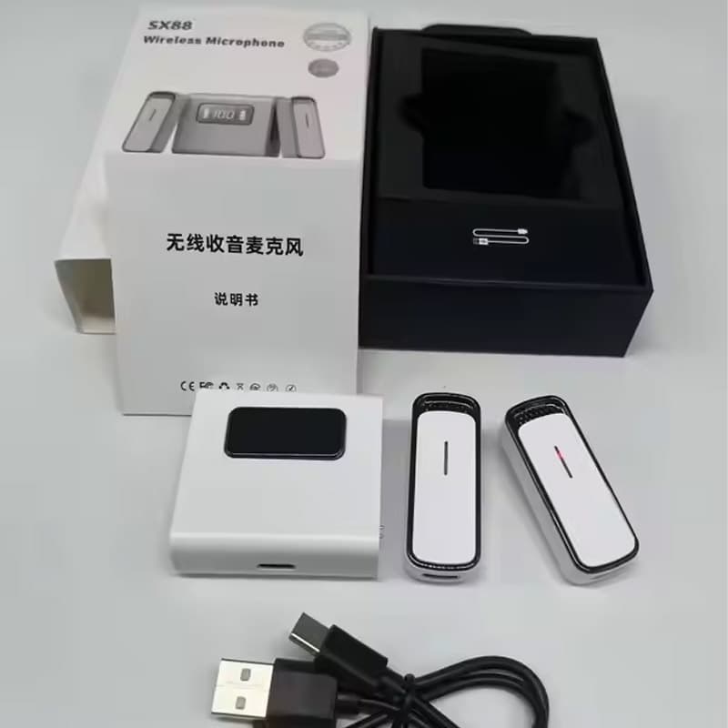 میکروفن یقهای مدل SX88 با حذف نویز و صدای شفاف – مناسب برای تولید محتوا و مصاحبه — تصویر ۳