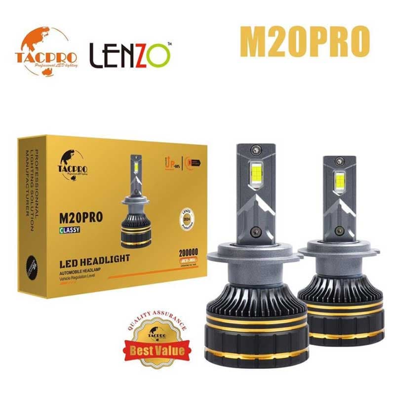 هدلایت خودرو لنزو مدل M20 Pro پایه H7 H1 H4 اورجینال | گـارانتی تعویض (بسته 2 عددی) — تصویر ۲