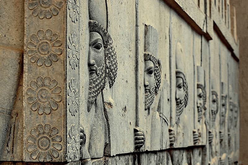 پوستر دیواری تخت جمشید – طرح نقش برجسته هخامنشی
