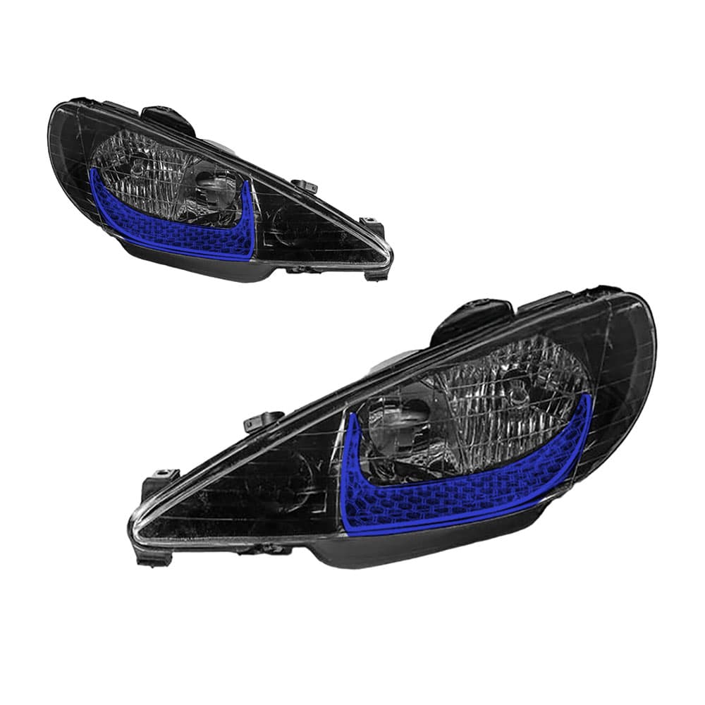 چراغ جلو اسپرت پژو 206 طرح گلس U آبی — تصویر ۱۱