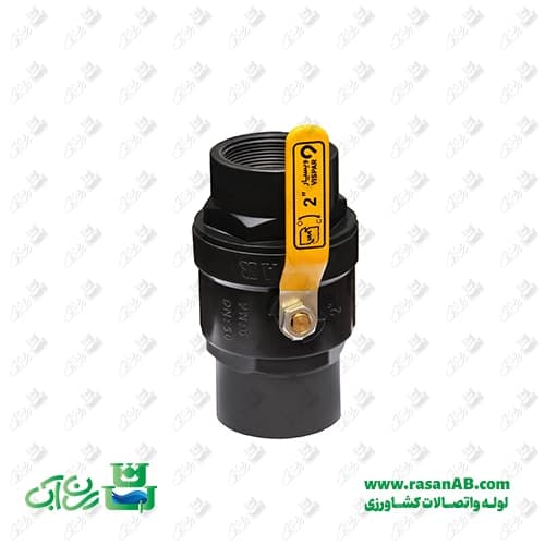 شیر دسته فلزی توپی آبکاری 2 اینچ
