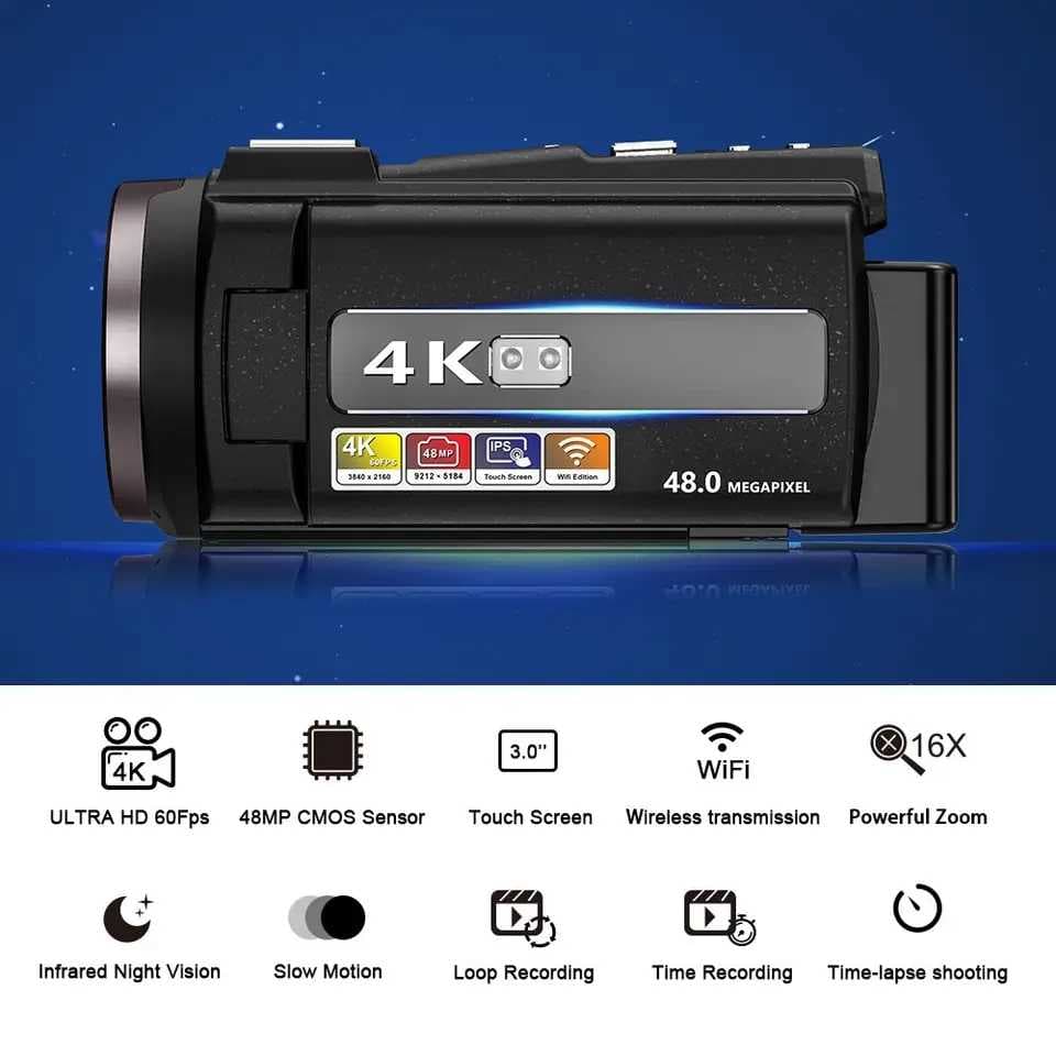 دوربین فیلم برداری مدل 4K 60FPS 48 MP Professional — تصویر ۵