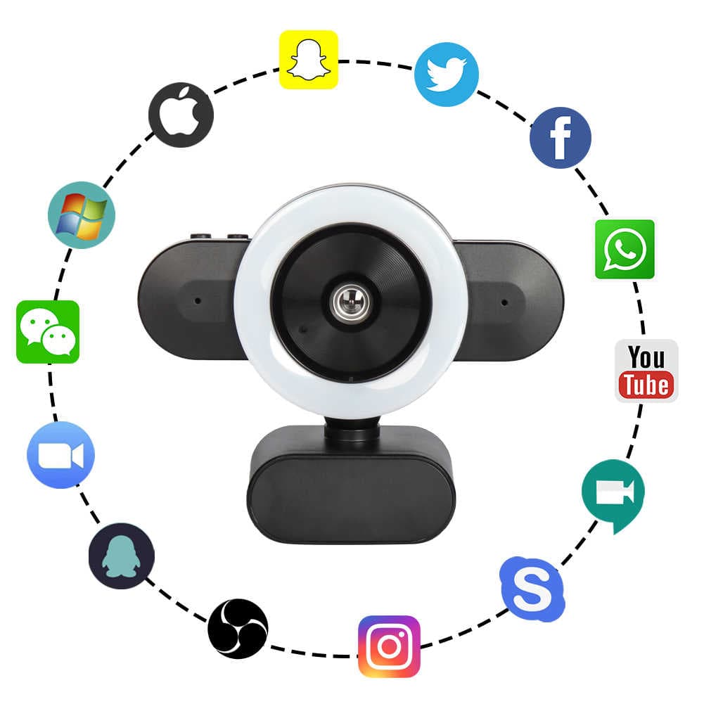 وب کم فوس لان مدل 2K Streaming with Ring Light — تصویر ۳