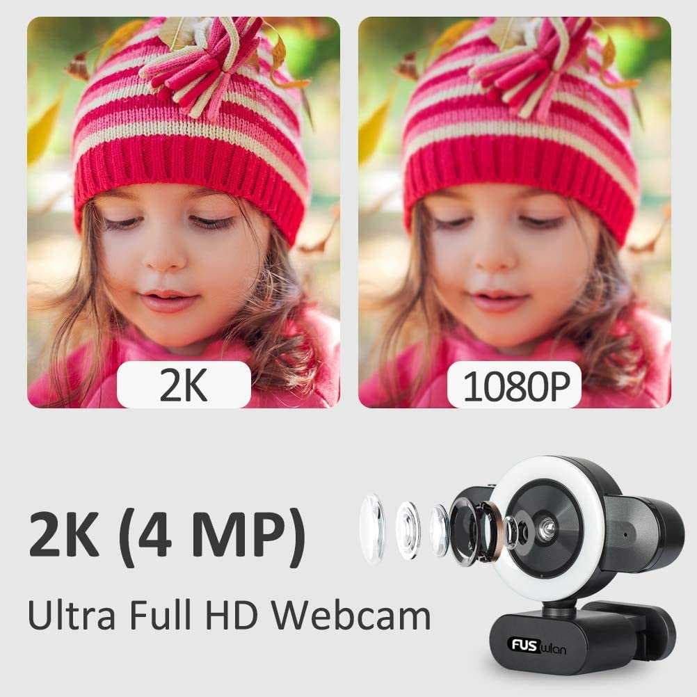 وب کم فوس لان مدل 2K Streaming with Ring Light — تصویر ۹
