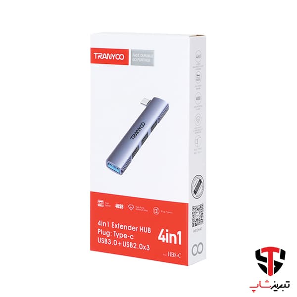 هاب یو‌ اس بی Type-C ترانیو مدل HB8-C — تصویر ۵