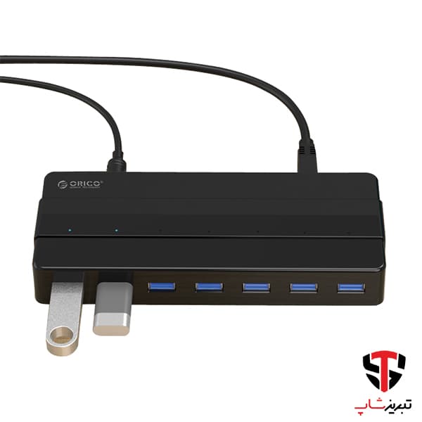 هاب 7 پورت USB3.0 با آداپتور ORICO H7928-U3-V1 — تصویر ۴