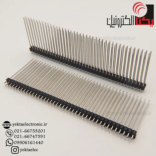 پین هدر نری صاف پایه بلند 35 میلیمتر 40*2 پین 2.54 میلیمتر — تصویر ۲