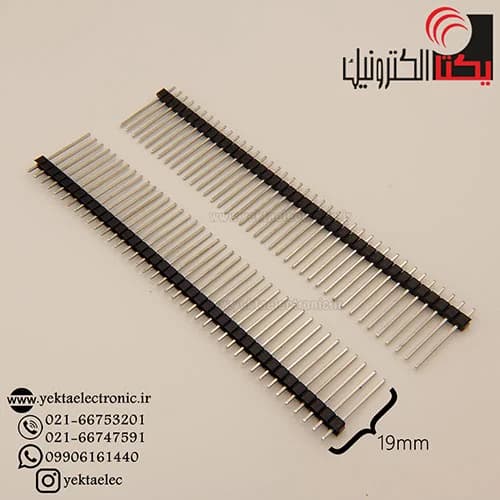 پین هدر نری صاف پایه بلند 19 میلیمتر 40*1 پین 2.54 میلیمتر