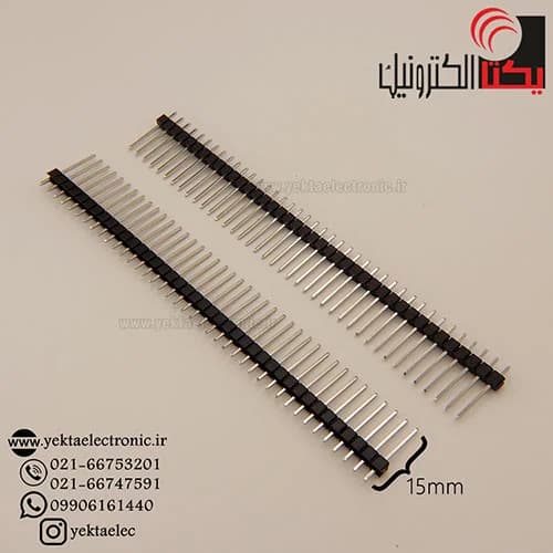 پین هدر نری صاف پایه بلند 15 میلیمتر 40*1 پین2.54 میلیمتر