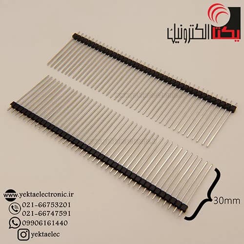 پین هدر نری صاف پایه بلند 30 میلیمتر 40*1 پین 2.54 میلیمتر