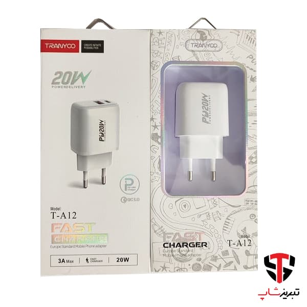 شارژر دیواری 20 وات ترانیو مدل A12 — تصویر ۶