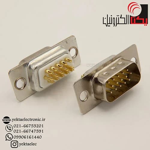 دی کانکتور کابلی نری صنعتی 3 ردیفه 15 پین VGA