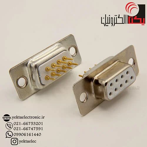 دی کانکتور روبردی صاف صنعتی مادگی 9 پین — تصویر ۳